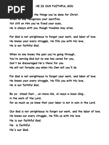 He Is Our Faithful God