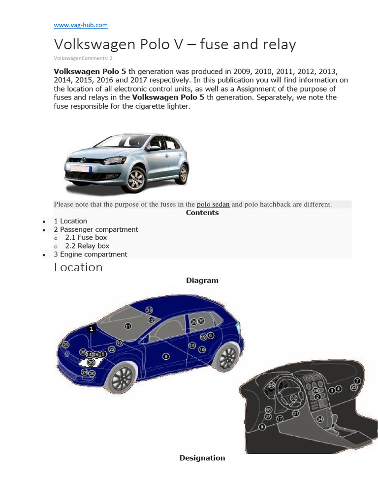 vw polo 2006 cigarette lighter fuse VW Polo 5 Relay and Fuse Locations | PDF | Headlamp