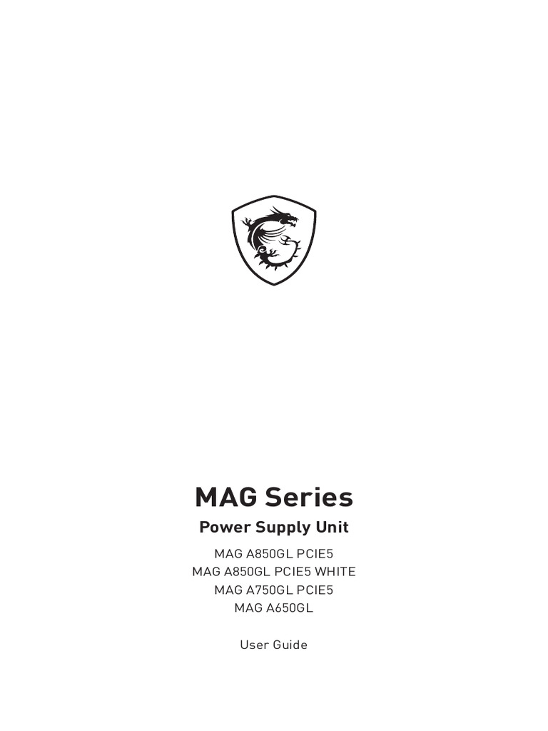 MAG Series Power Supply Unit MAG A850GL PCIE5 MAG A850GL PCIE5 WHITE ...
