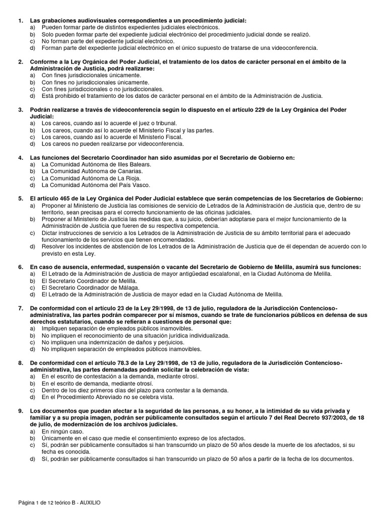 Ejercicio 1 - Modelo B | PDF | Judicaturas | Escribano