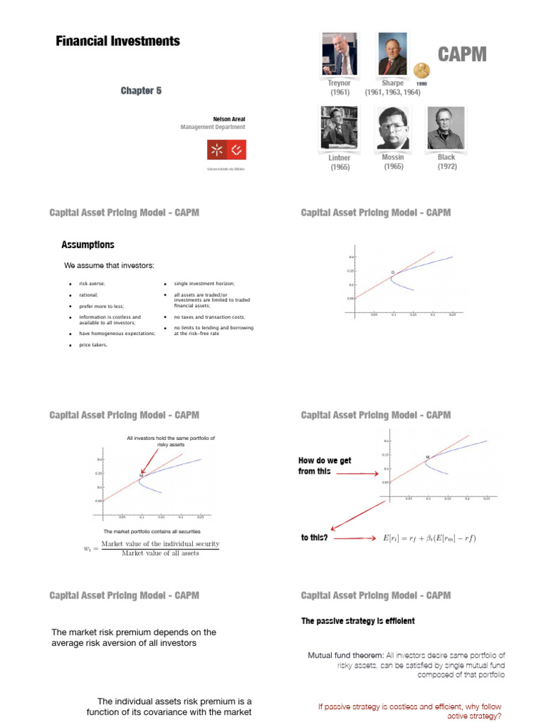 CAPM and APT: Key Concepts and Models | PDF | Capital Asset Pricing ...