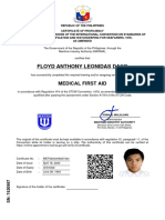 Floyd Anthony Leonidas Dayo: Medical First Aid