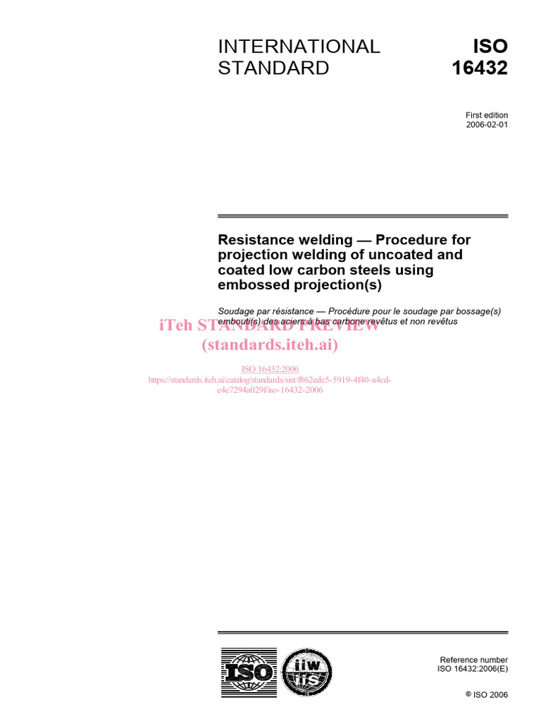 Iso 16432 2006 | PDF | Welding | Construction