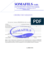 Ordre de Mission SOMAFILS 070603