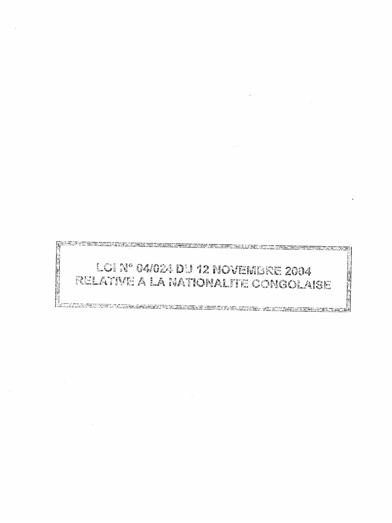 DRC Relative A La Nationalite Congolaise 04-024 12-Nov-04 | PDF