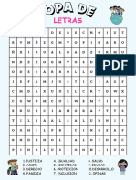 Hoja de Trabajo Digital de Sopa de Letras de Los Valores Humanos Escolar Colorido