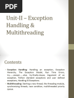 Unit-II Exception Handling