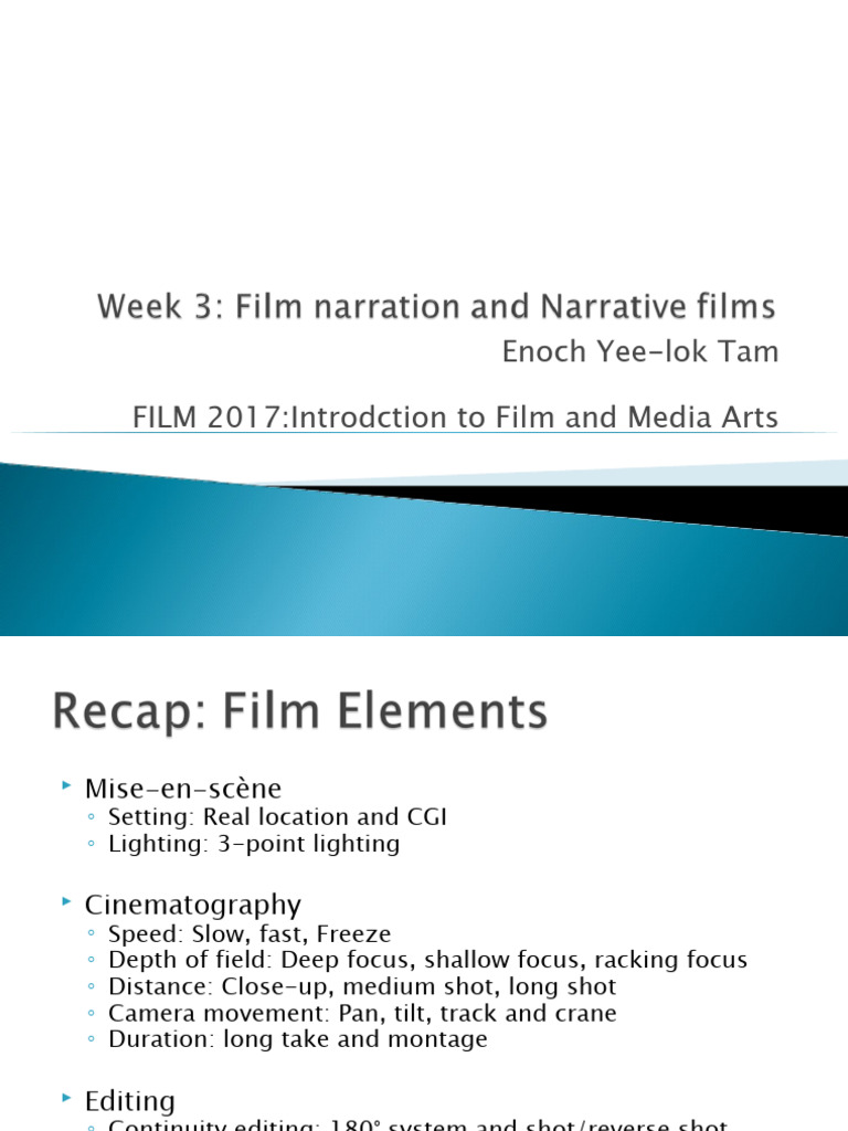 Week 3 - Film Narration and Narrative Films | PDF | Narration | Western ...