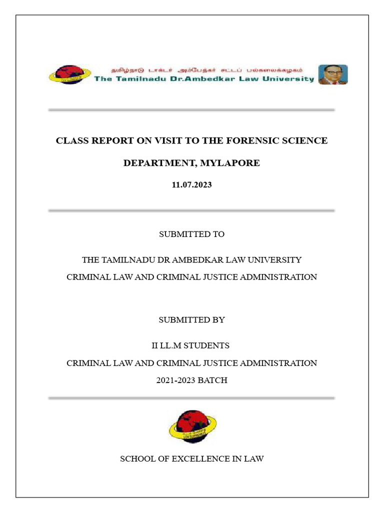 Forensic Science Department Visit - Report | PDF | Forensic Science ...