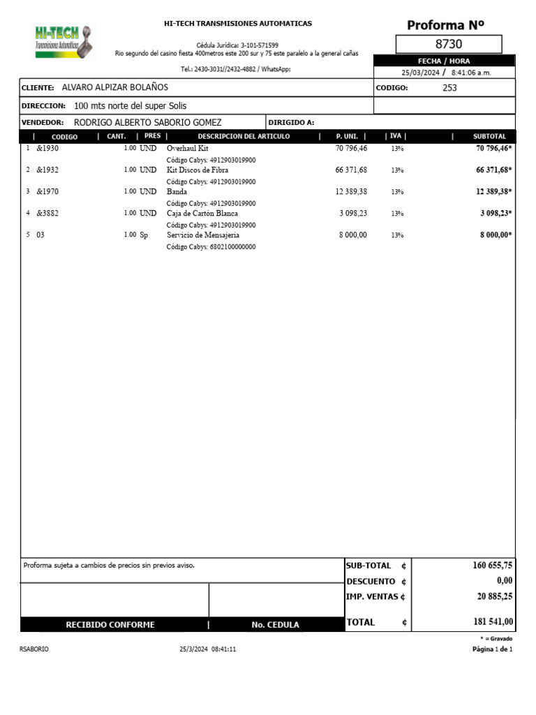 Proforma (14475) | PDF