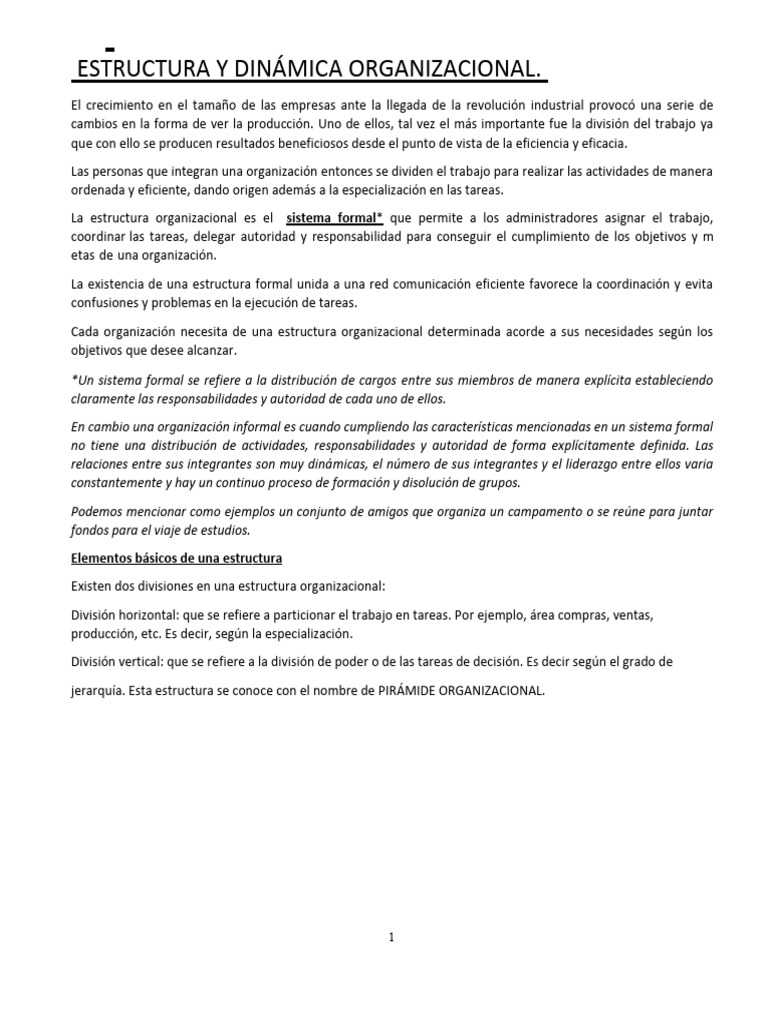 Estru c tura y d in mic a org anizac ional con teoria y practica pdf