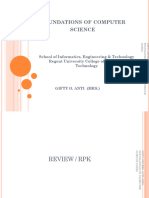 Lecture Notes Weeks 1 & 2 Foundations of Conputer Science FIRST SEM