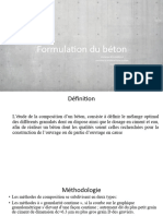 Formulation Béton