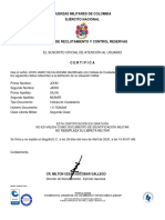 Certificado de La Libreta Militar