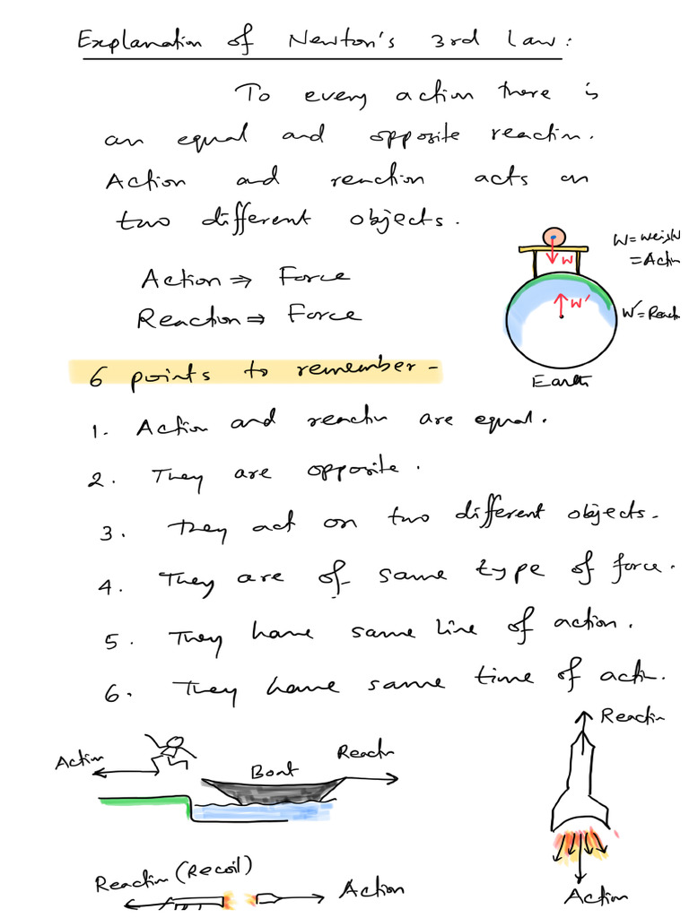 Explanation of Newtons 3rd Law. | PDF