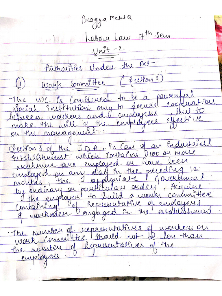 Labour Law Uni 2 Pdf