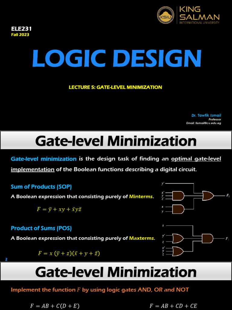 Gate-Level Minimization | PDF | Mathematics | Electronic Design