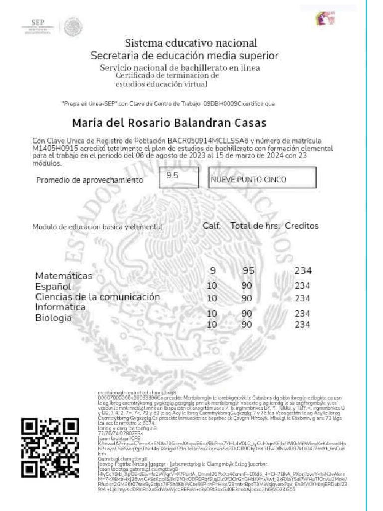 Certificado de Bachillerato | PDF