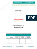 1.0 Especificaciones Instalaciones Mecanicas