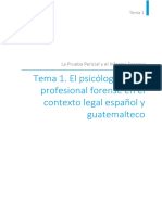 T1. El Psicólogo Como Profesional Forense en El Contexto Legal Español y Guatemalteco