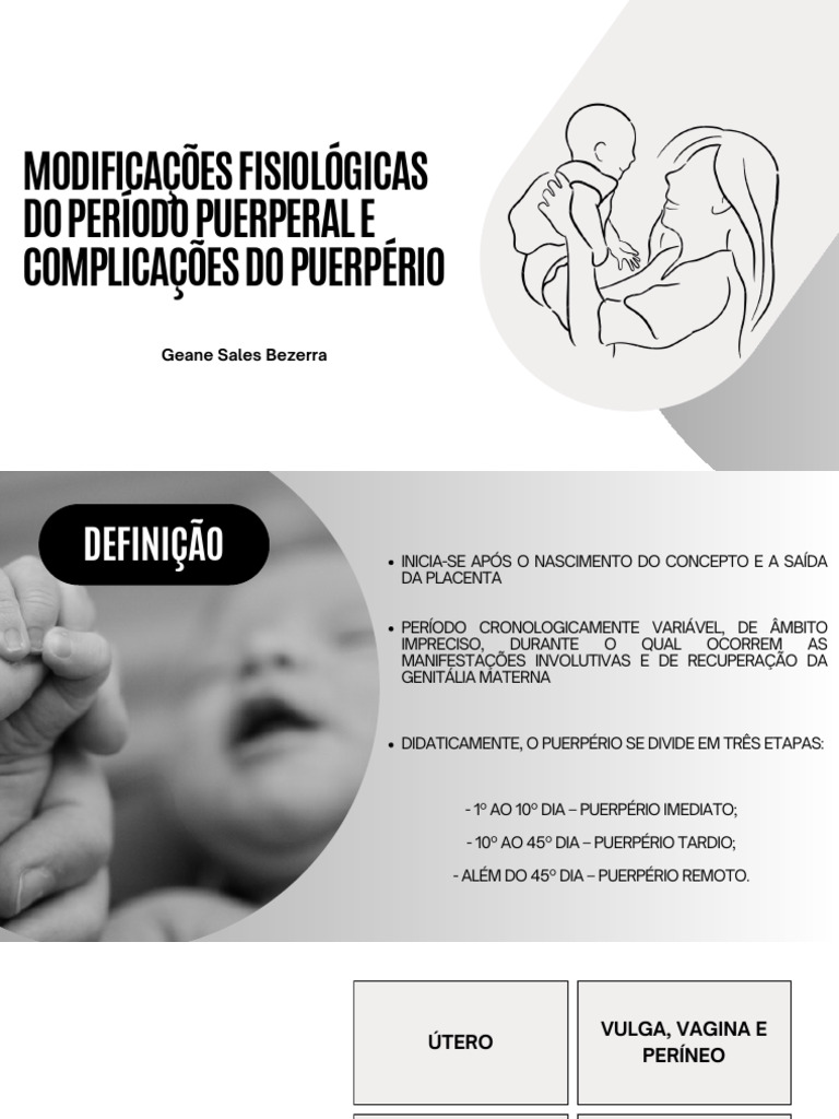 Modificações Fisiológicas Do Puerpério | PDF | Parto | Especialidades ...