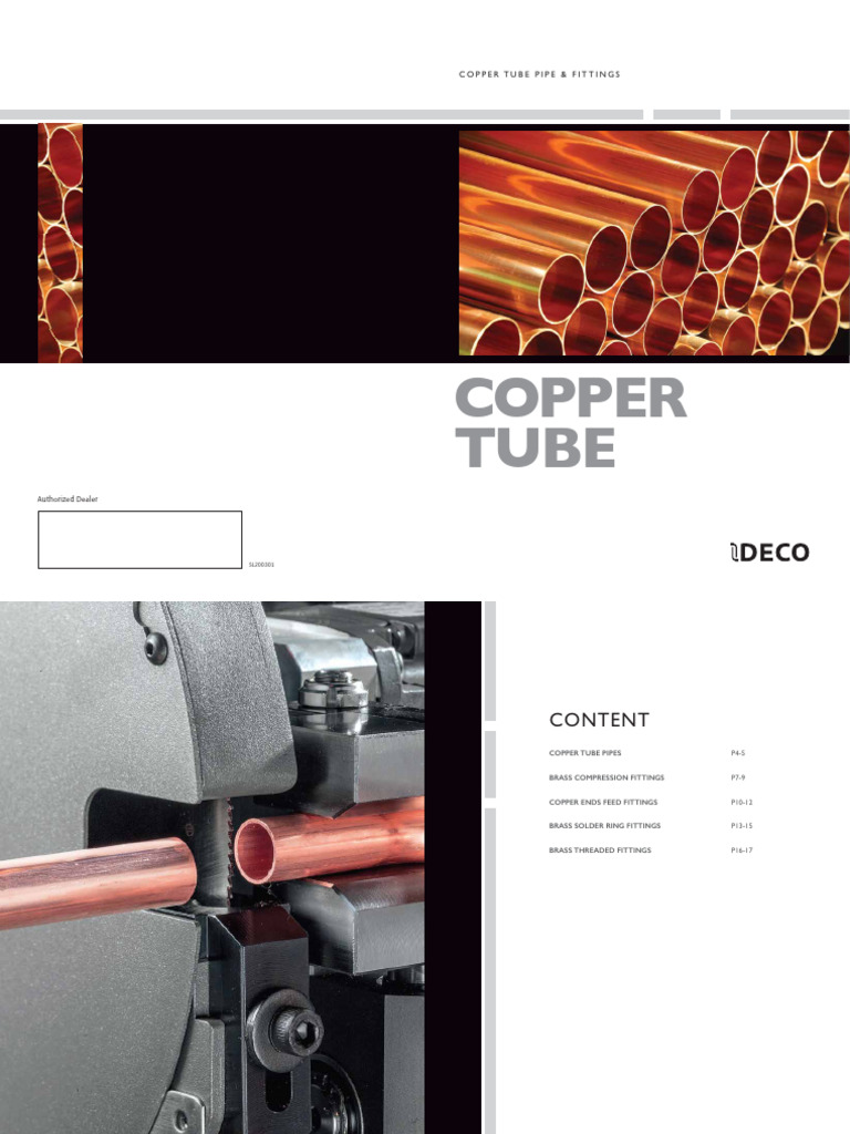 Deco-Copper Tube Pipe & Fittings Catalogue - A4-20p - PV | PDF | Pipe ...