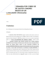 Modelo de Demanda Por Cobro de Bolívares de Gastos Comunes Contra Morosos en Un Condominio