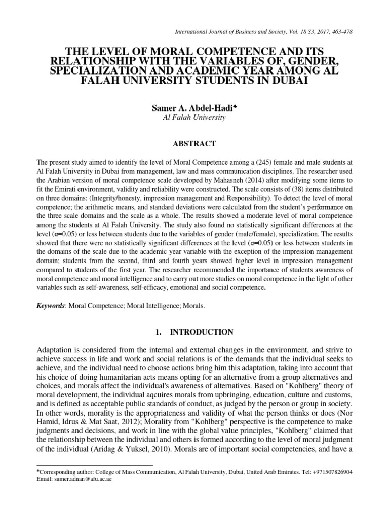 Vol18 S3 Paper4 Download Free Pdf Morality Errors And Residuals