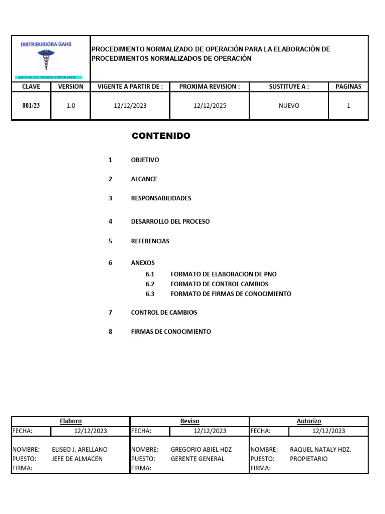 PNO 1 Elaboracion de Pno | PDF