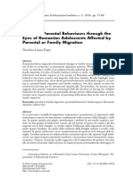 Grasping Parental Behaviours Through The Eyes of Romanian Adolescents Affected by Parental or Family Migration
