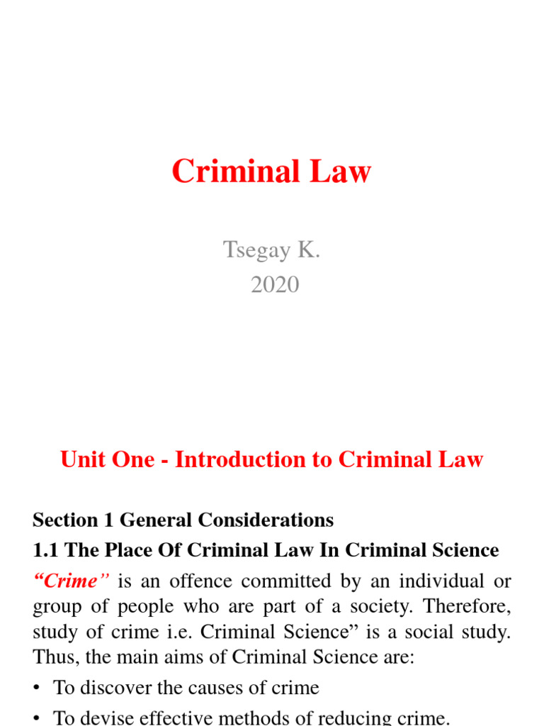 Overview of Ethiopian Criminal Law | PDF | Crimes | Crime & Violence