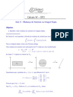 Cálculo 3-A (Mudança de variáveis na integral Dupla)