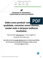 Inscrições Abertas - Transforme Palavras em Dinheiro