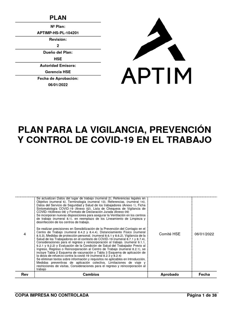 016505-PYT-HS-PL-104201 Plan para La Vigilancia Prevención y Control de ...