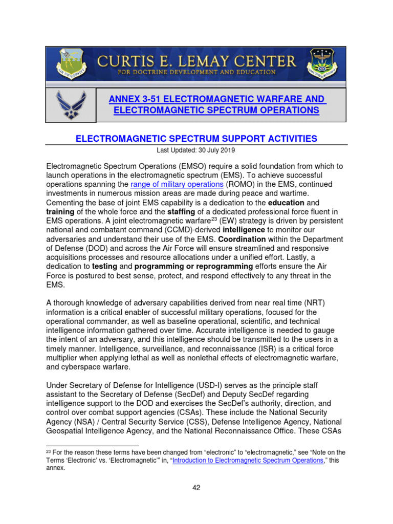 Electromagnetic Spectrum Operations Overview | PDF | Signals ...