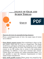 Unit 8 Metrology of Gear and Screw Thread