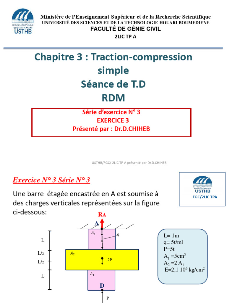 Traction-compression : Calculs RDM | PDF | Mécanique | Ingénierie mécanique