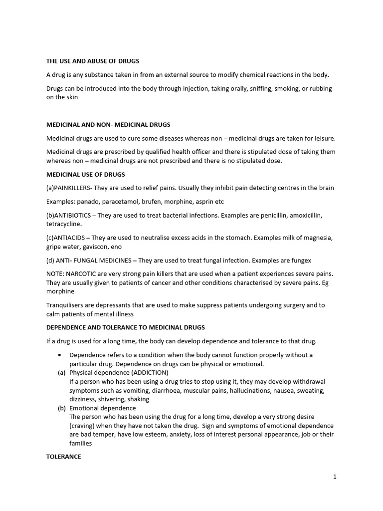 Image showcasing Understanding Drug Use and Abuse | PDF | Allergy | Substance Abuse