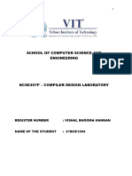 BCSE307P - Compiler Lab Manual
