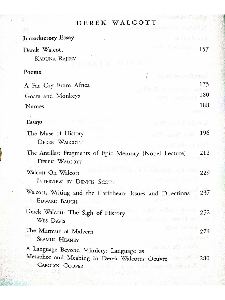 Derek Walcott Pdf