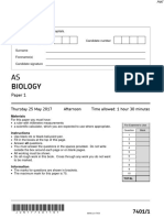 June 2017 QP (v1) Paper 1 AQA Biology AS-level