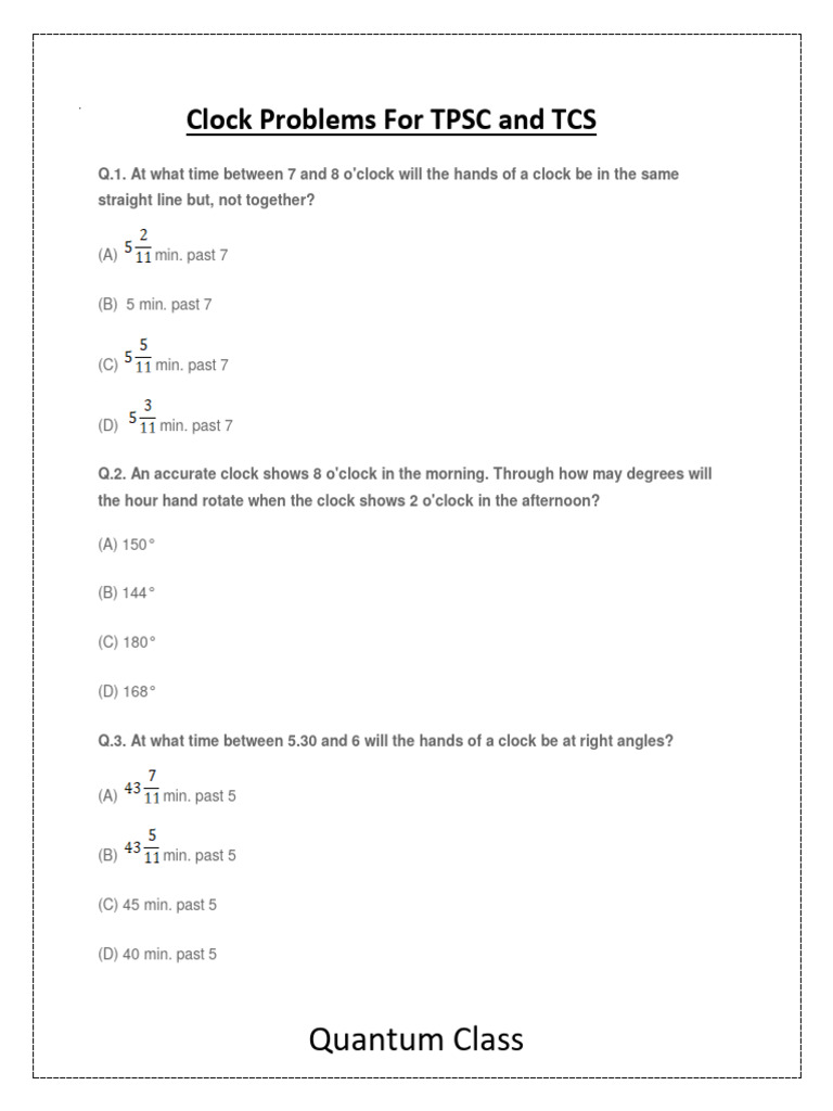 Clock Problems for TPSC and TCS | PDF
