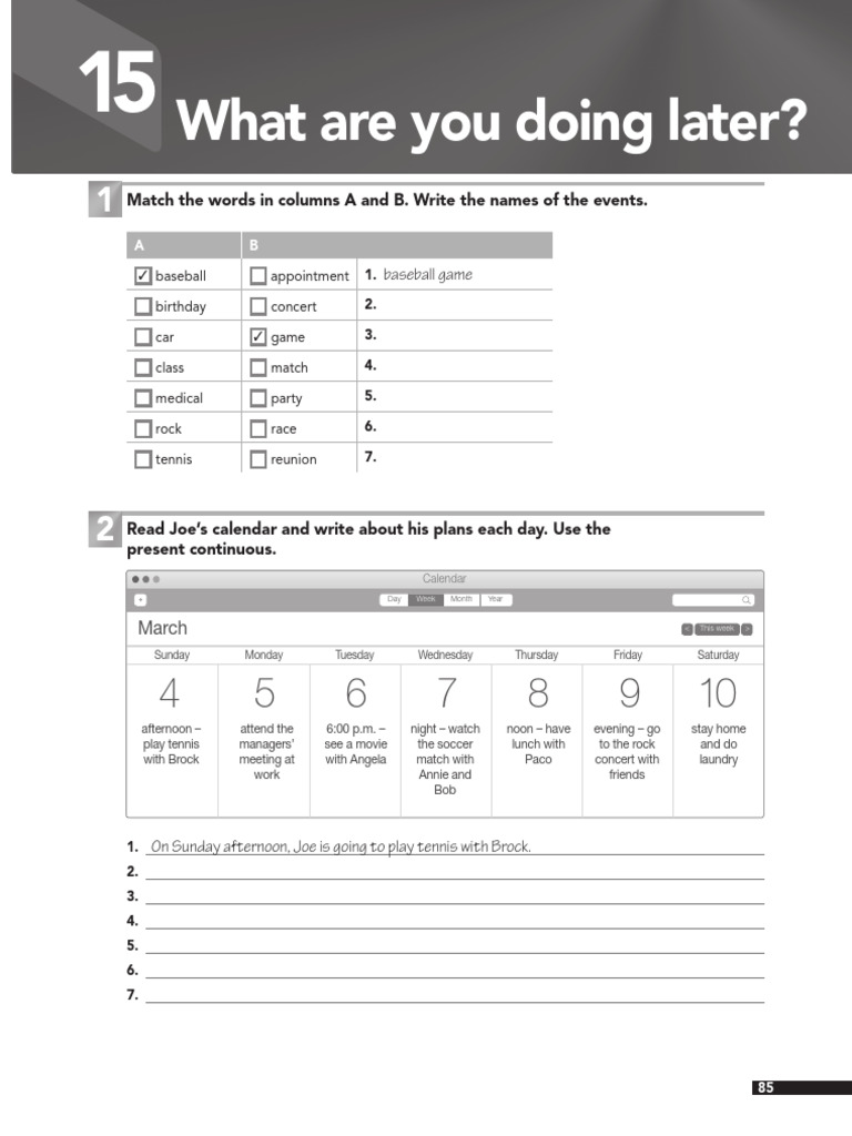 Interchange 5e Level 1 Workbook Unit 15 | PDF