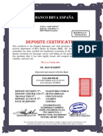 Deposite Certificate Banco Bbva