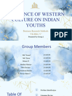 INFLUENCE OF WESTERN CULTURE ON INDIAN YOUTHS grp2 5th BBA C RESEARCH