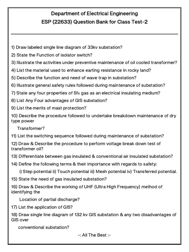 Question Bank CT-2 (ESP 22633) | PDF