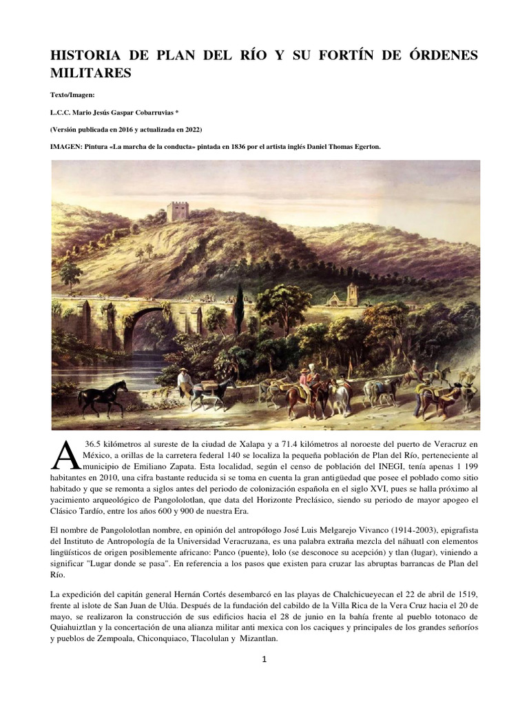 Historia de Plan Del Río y Su Fortín de Órdenes Militares | PDF | Nueva ...