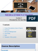 Media Ethics Lecture 1