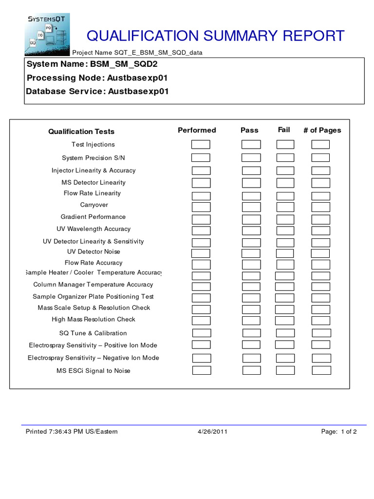 Qualification Summary Report | PDF | Science & Mathematics | Technology ...