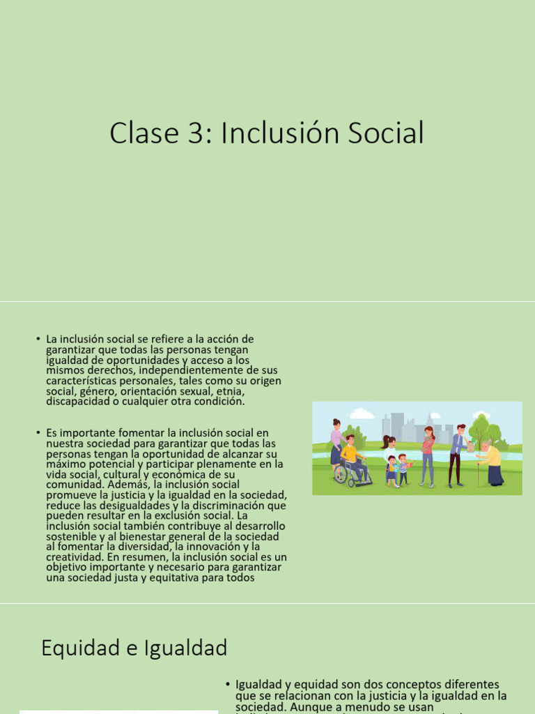 Clase 3 Inclusión Social | PDF | Invalidez | Exclusión social
